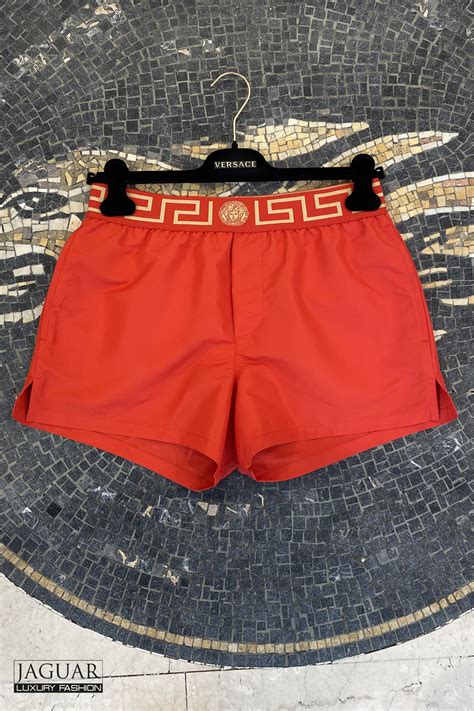 versace swim shorts red